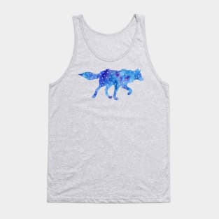 Blue Star Wolf Watercolor Tank Top